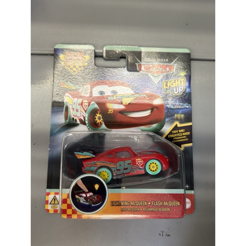 Disney Pixar Cars Race To Celebrate Lightning McQueen Light Up Mattel JMT42 NEW